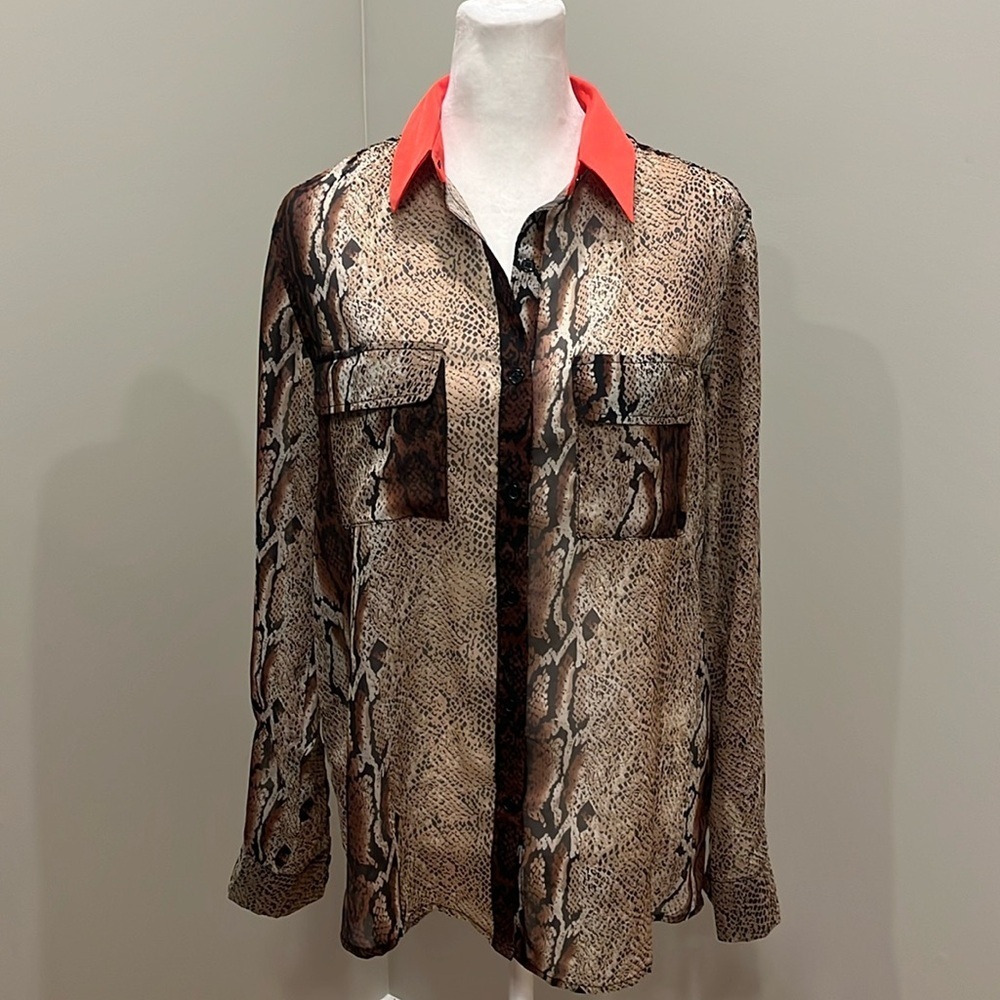 Jealous Tomato Animal Print Button Down Blouse